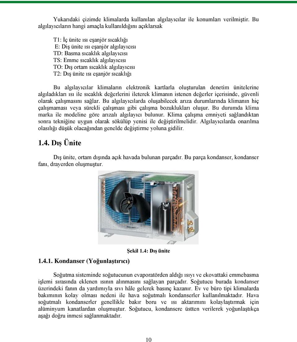 Dış ortam sıcaklık algılayıcısı T2: Dış ünite ısı eşanjör sıcaklığı Bu algılayıcılar klimaların elektronik kartlarla oluşturulan denetim ünitelerine algıladıkları ısı ile sıcaklık değerlerini