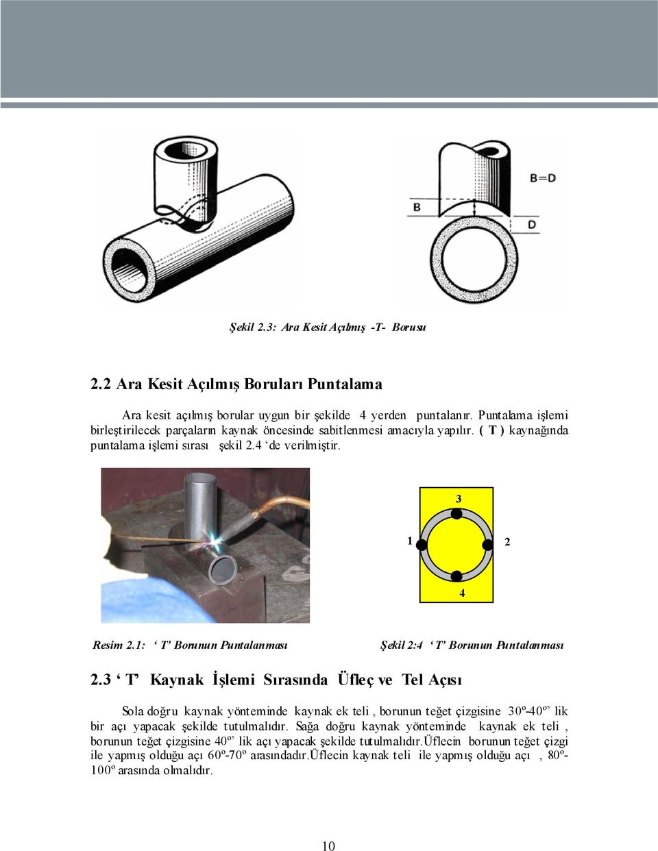 1: T Borunun Puntalanması Şekil 2:4 T Borunun Puntalanması 2.