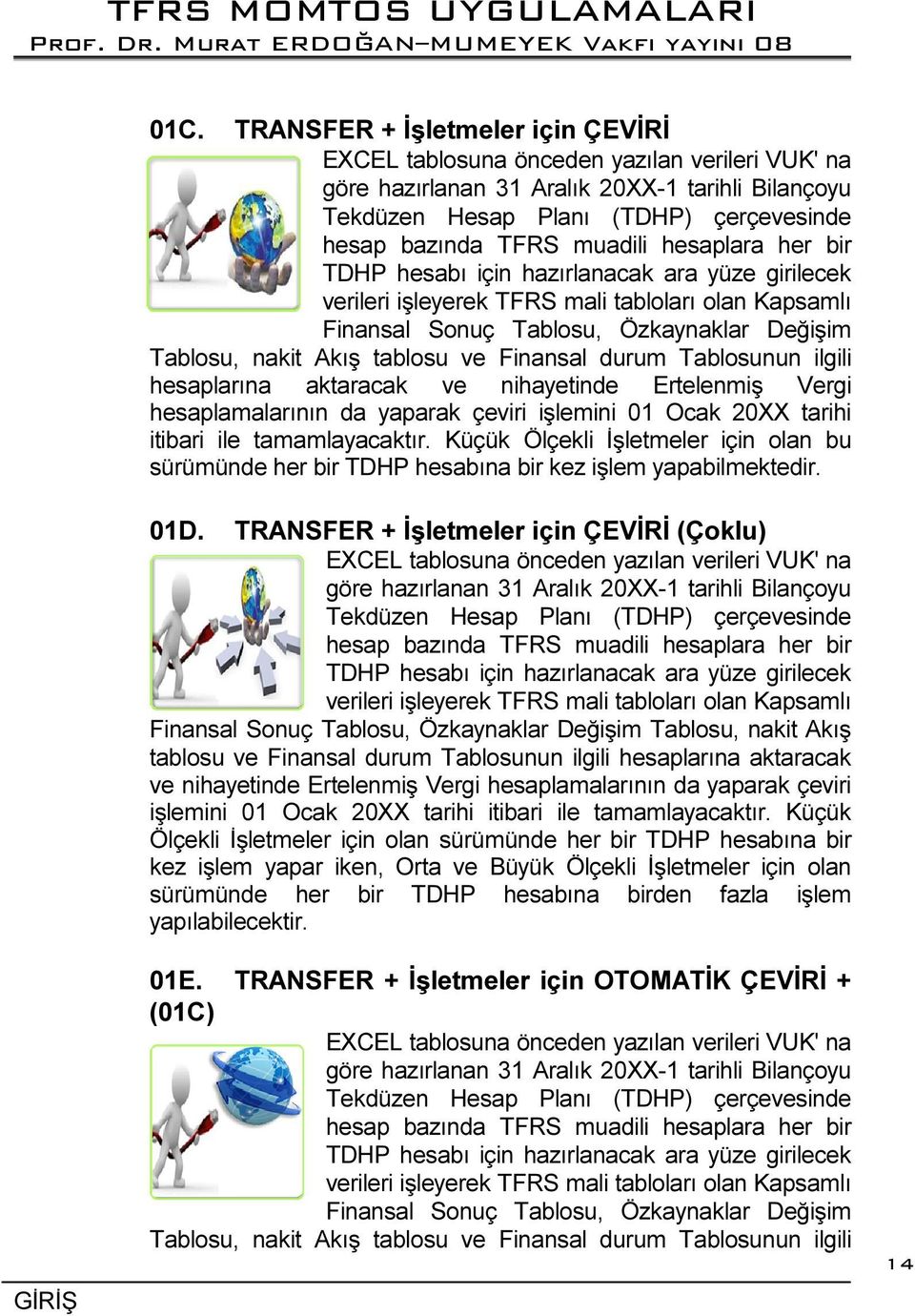 ve Finansal durum Tablosunun ilgili hesaplarına aktaracak ve nihayetinde Ertelenmiş Vergi hesaplamalarının da yaparak çeviri işlemini 01 Ocak 20XX tarihi itibari ile tamamlayacaktır.