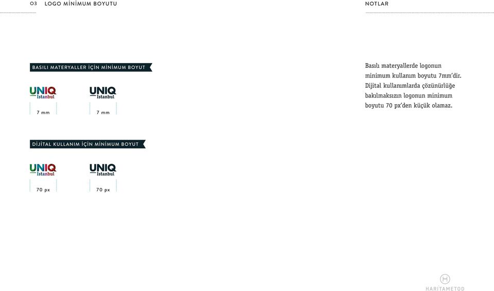 Dijital kullanımlarda çözünürlüğe bakılmaksızın logonun minimum