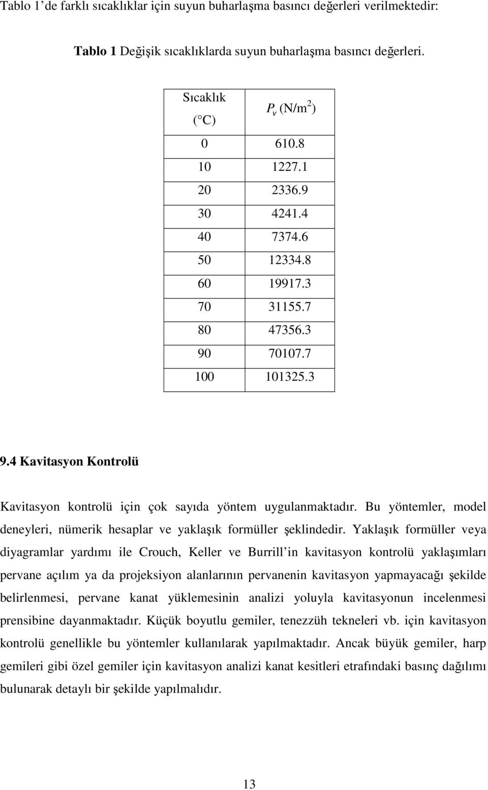 Bu yöntemler, model deneyleri, nümerik hesaplar ve yaklaşık formüller şeklindedir.