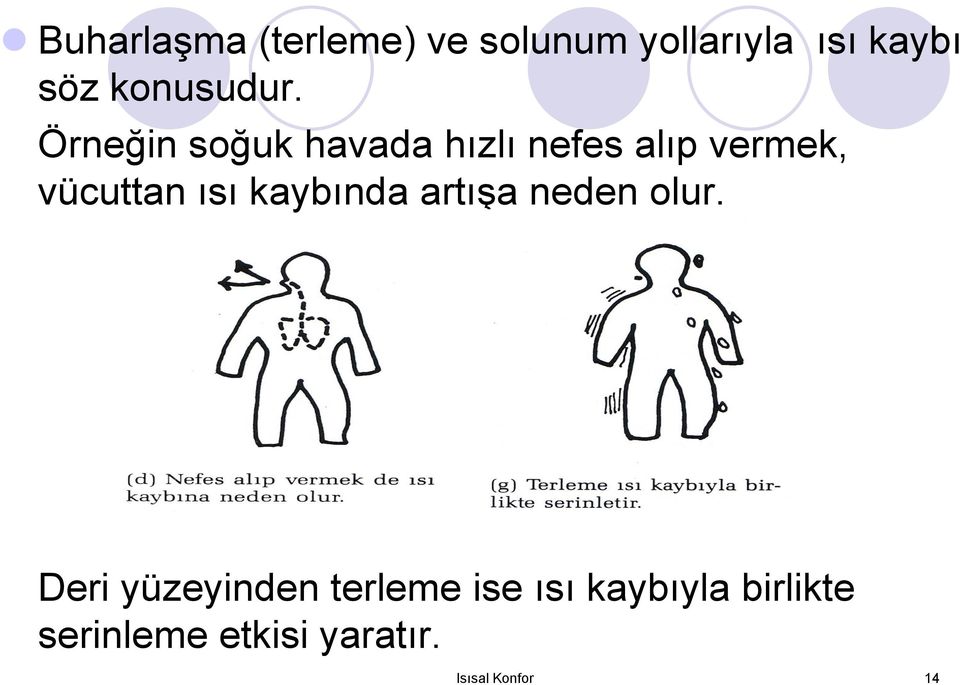 Örneğin soğuk havada hızlı nefes alıp vermek, vücuttan ısı