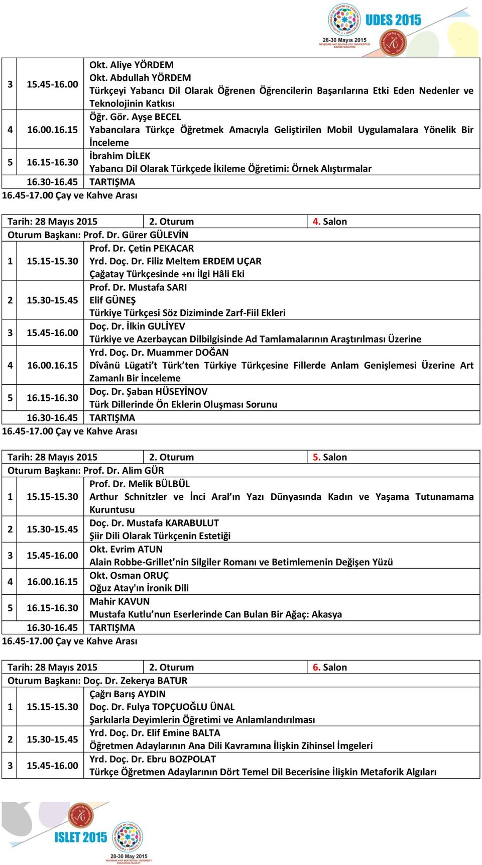 30 İbrahim DİLEK Yabancı Dil Olarak Türkçede İkileme Öğretimi: Örnek Alıştırmalar Tarih: 28 Mayıs 2015 2. Oturum 4. Salon Oturum Başkanı: Prof. Dr. Gürer GÜLEVİN Prof. Dr. Çetin PEKACAR 1 15.15-15.