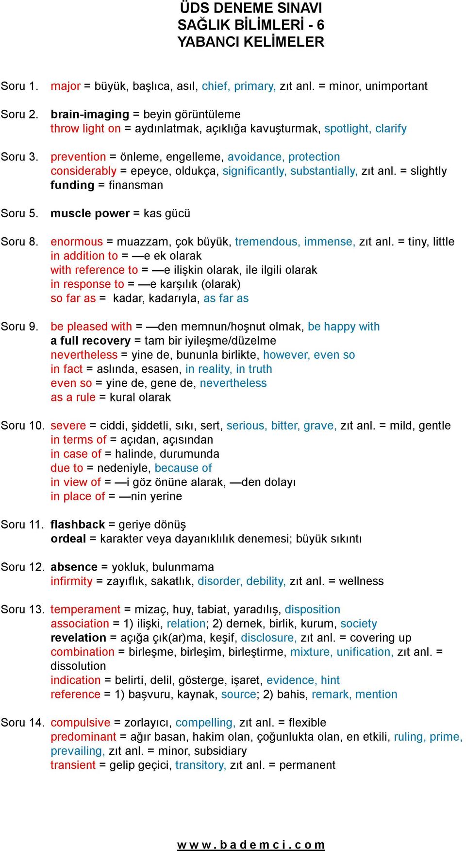 epeyce, oldukça, significantly, substantially, zıt anl. = slightly funding = finansman muscle power = kas gücü enormous = muazzam, çok büyük, tremendous, immense, zıt anl.