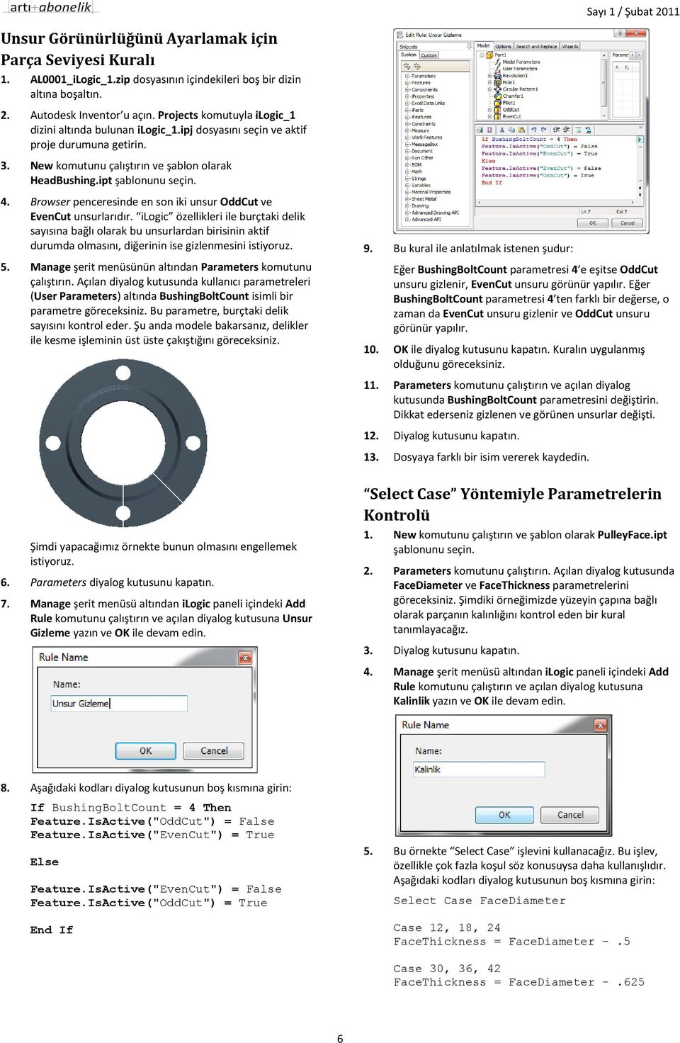 Browser penceresinde en son iki unsur OddCut ve EvenCut unsurlarıdır.