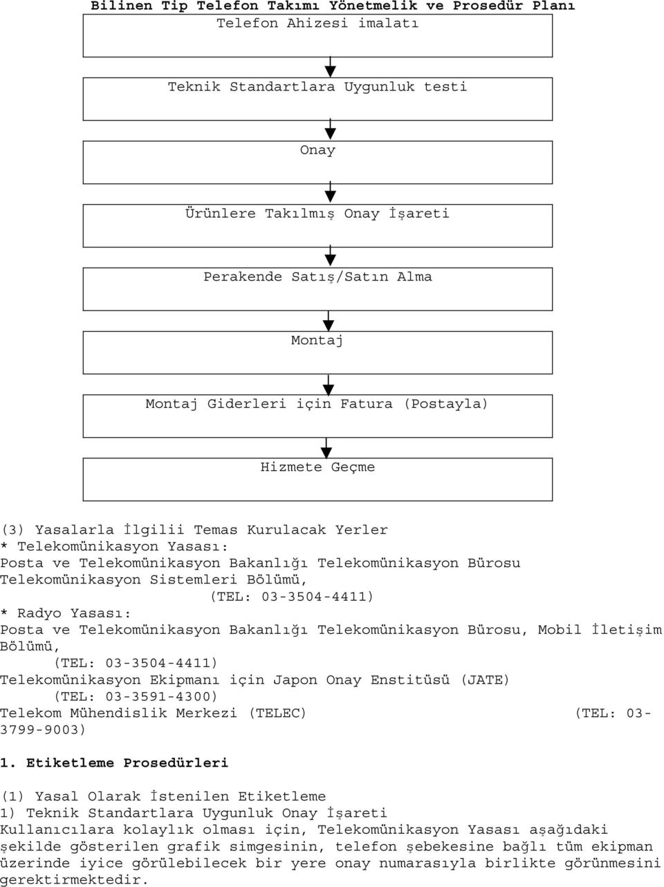 Sistemleri Bölümü, (TEL: 03-3504-4411) * Radyo Yasası: Posta ve Telekomünikasyon Bakanlığı Telekomünikasyon Bürosu, Mobil İletişim Bölümü, (TEL: 03-3504-4411) Telekomünikasyon Ekipmanı için Japon