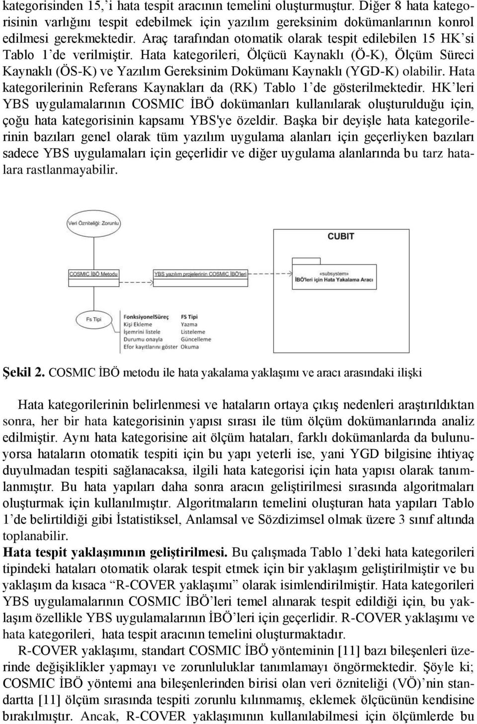 Hata kategorileri, Ölçücü Kaynaklı (Ö-K), Ölçüm Süreci Kaynaklı (ÖS-K) ve Yazılım Gereksinim Dokümanı Kaynaklı (YGD-K) olabilir.