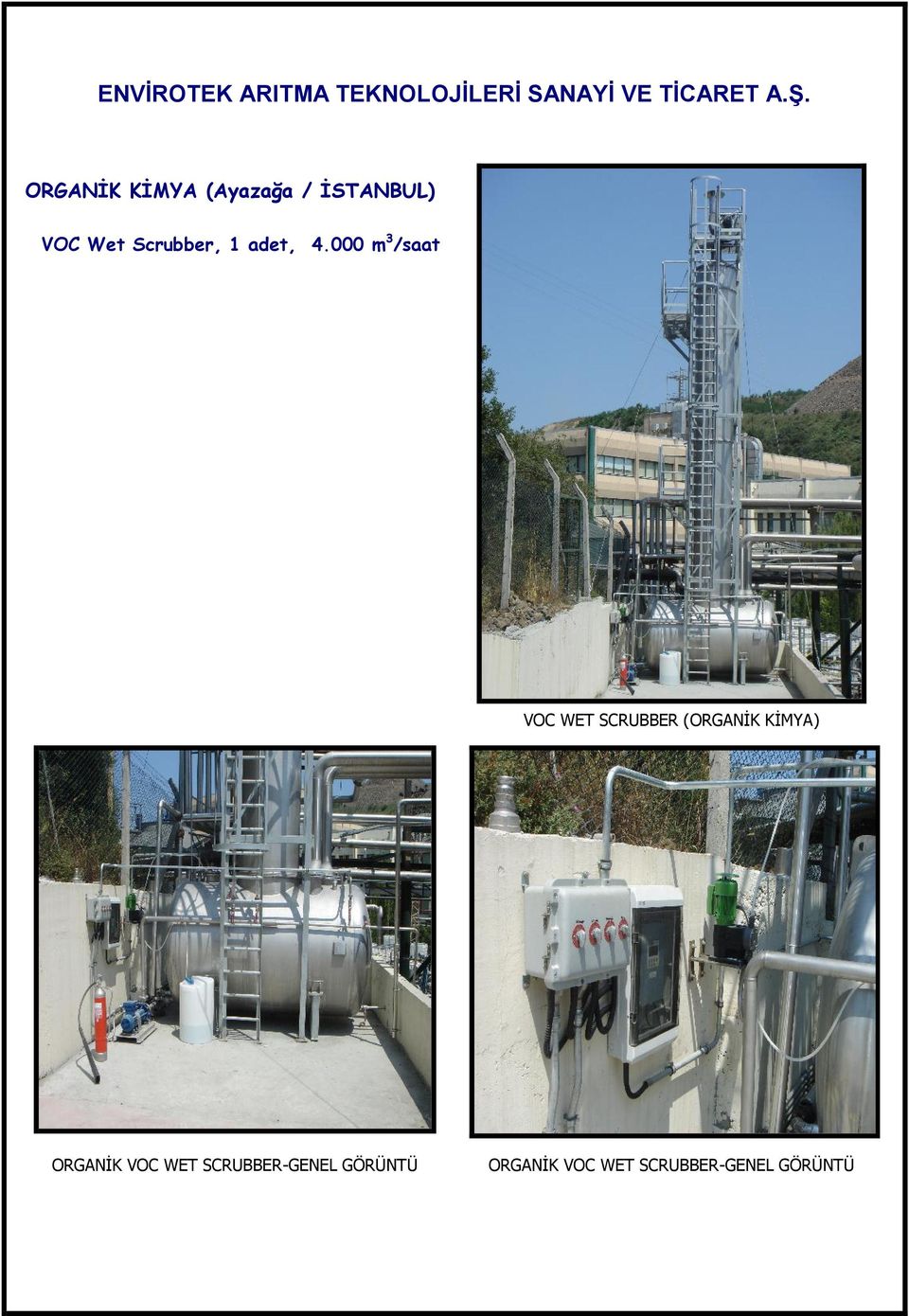 000 m/saat VOC WET SCRUBBER (ORGANİK KİMYA)