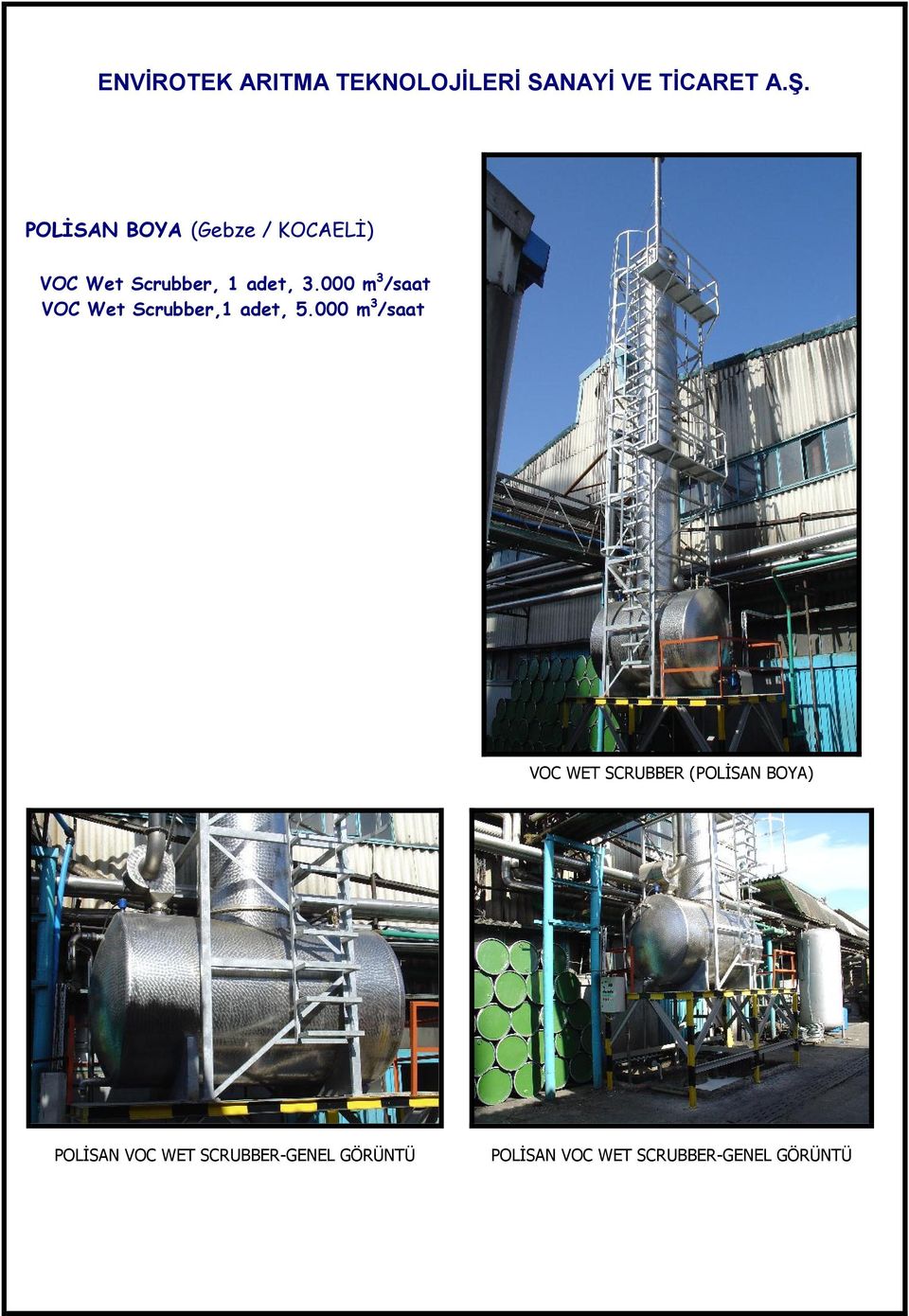 000 m/saat VOC WET SCRUBBER (POLİSAN BOYA) POLİSAN