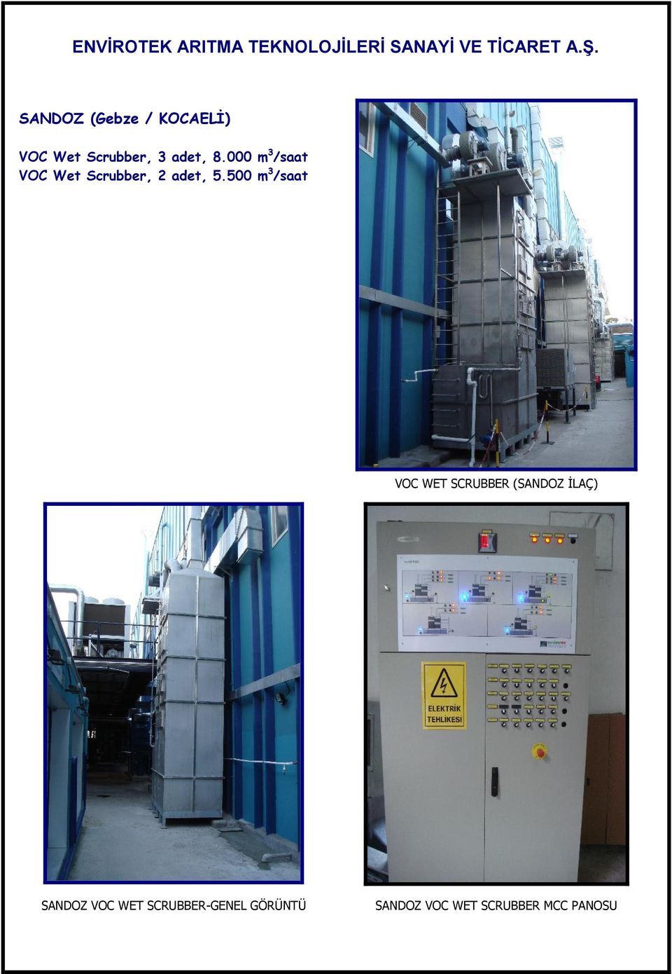 500 m/saat VOC WET SCRUBBER (SANDOZ İLAÇ) SANDOZ