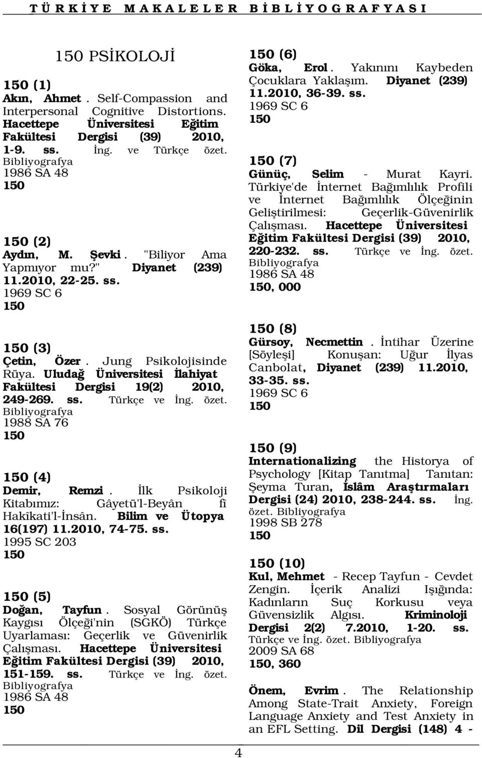 150 Türkiye'de nternet Ba ml l k Profili ve nternet Ba ml l k Ölçe inin Gelifltirilmesi: Geçerlik-Güvenirlik Çal flmas. Hacettepe Üniversitesi 150 (2) E itim Fakültesi Dergisi (39) 2010, Ayd n, M.