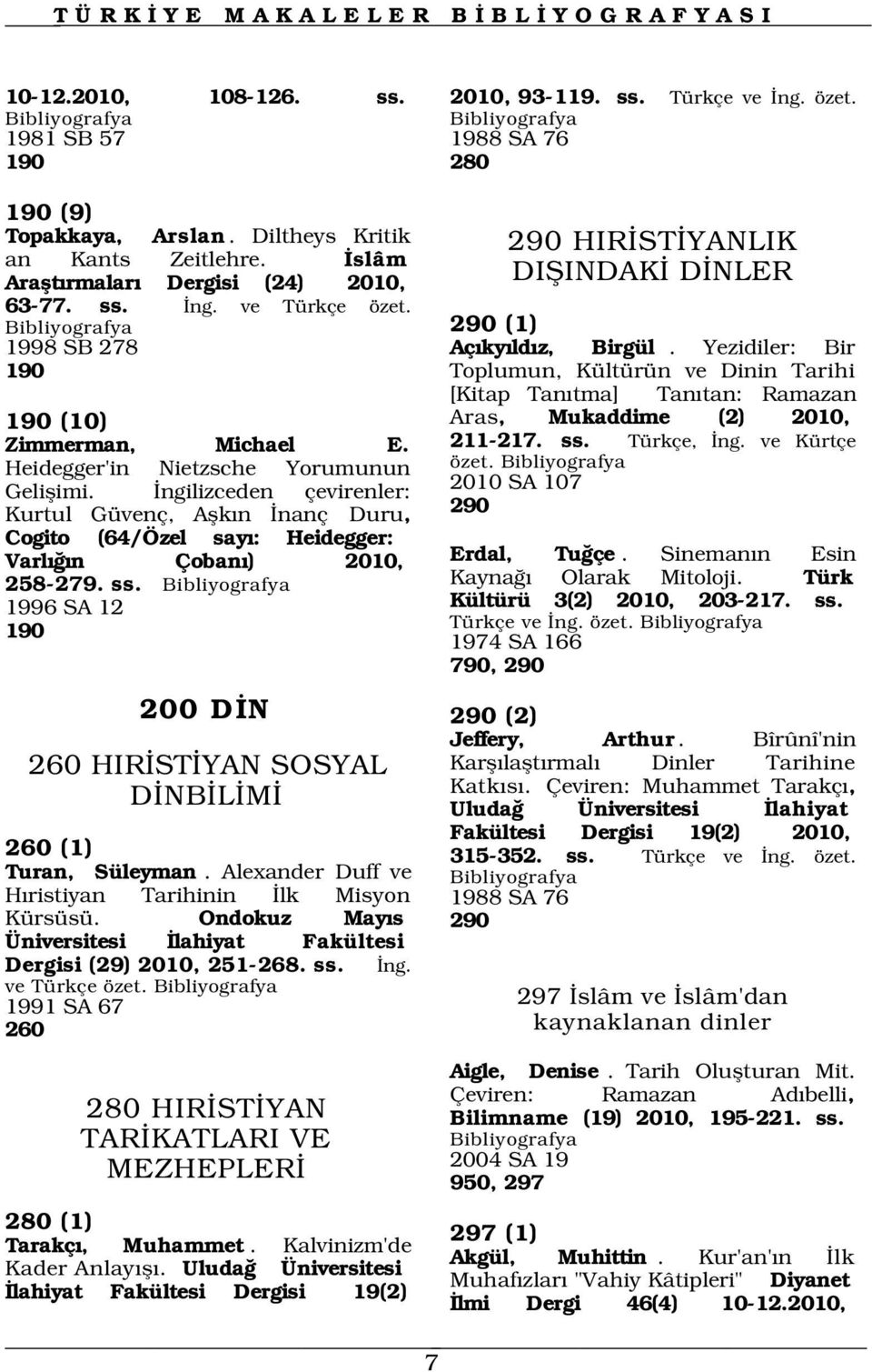 Yezidiler: Bir 190 Toplumun, Kültürün ve Dinin Tarihi [Kitap Tan tma] Tan tan: Ramazan Aras, Mukaddime (2) 2010, 211-217. ss. Türkçe, ng. ve Kürtçe özet. 190 (10) Zimmerman, Michael E.