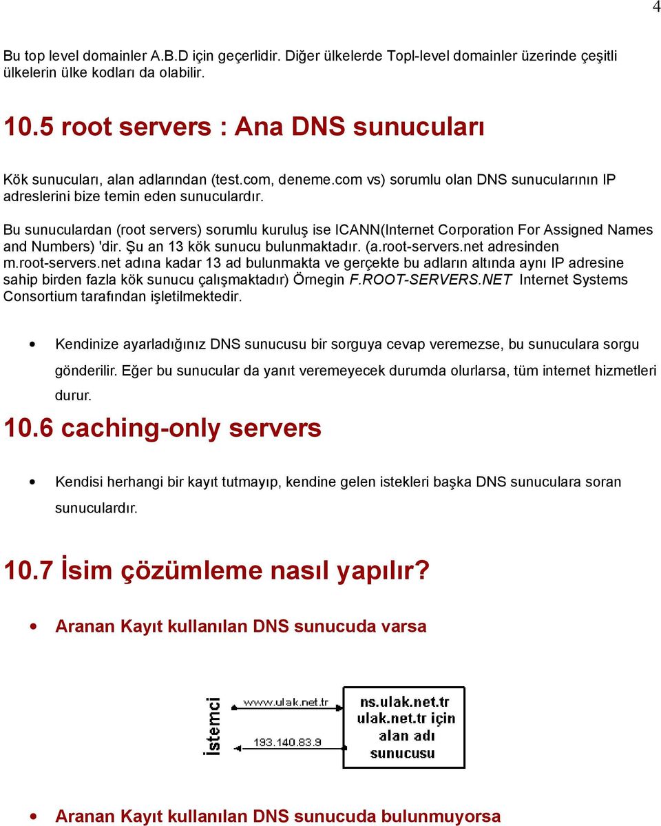 Bu sunuculardan (root servers) sorumlu kuruluş ise ICANN(Internet Corporation For Assigned Names and Numbers) 'dir. Şu an 13 kök sunucu bulunmaktadır. (a.root-servers.