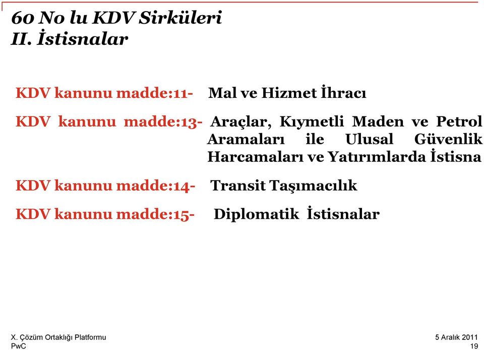 madde:13- Araçlar, Kıymetli Maden ve Petrol Aramaları ile Ulusal