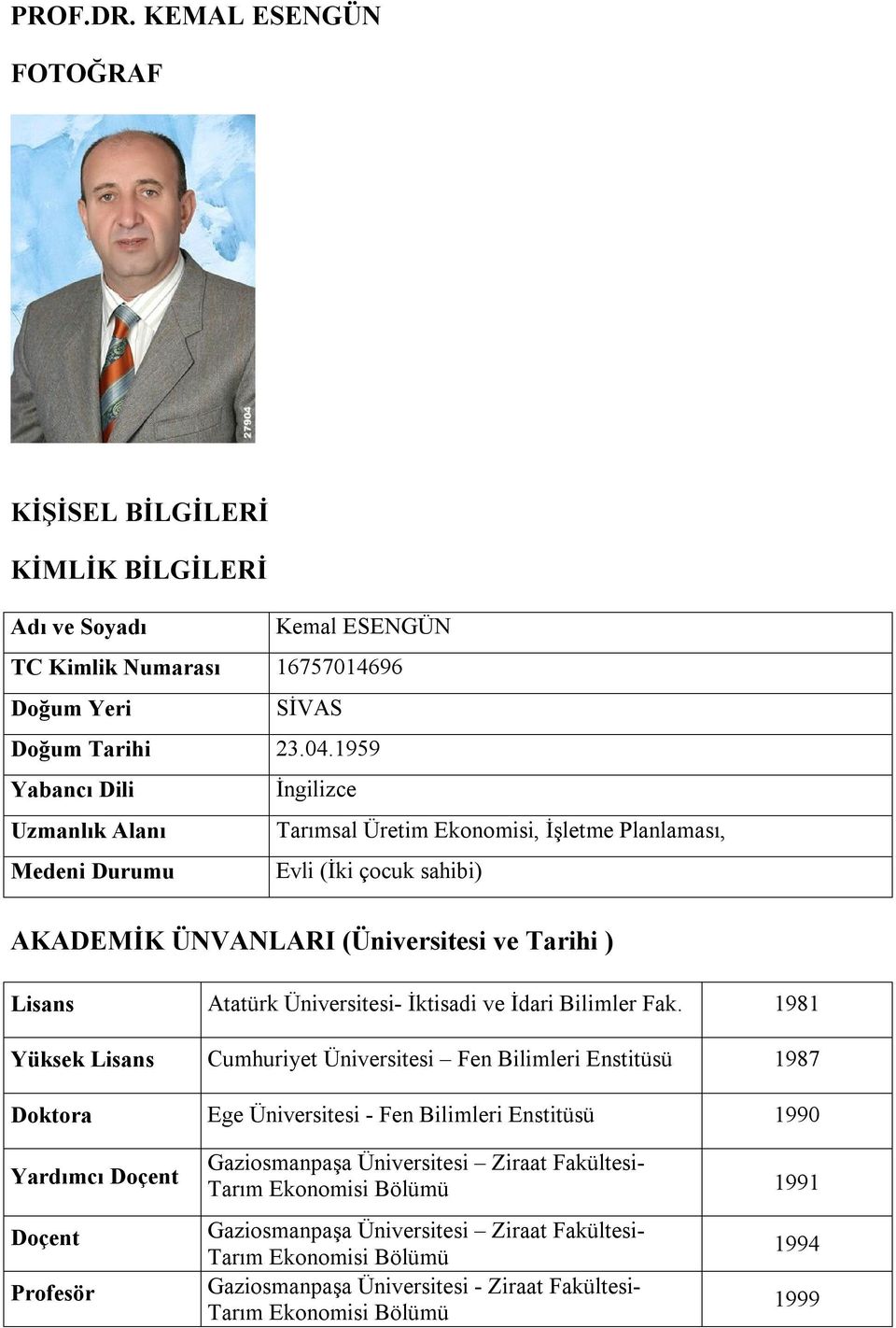 Üniversitesi- İktisadi ve İdari Bilimler Fak.