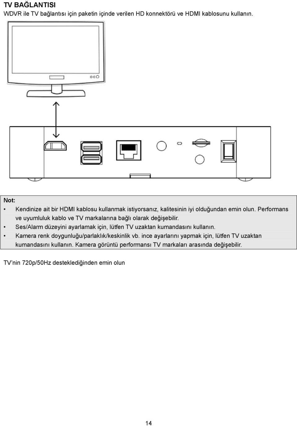 Performans ve uyumluluk kablo ve TV markalarına bağlı olarak değişebilir.