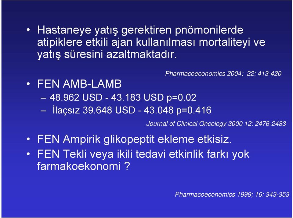 416 Pharmacoeconomics 2004; 22: 413-420 Journal of Clinical Oncology 3000 12: 2476-2483 FEN Ampirik
