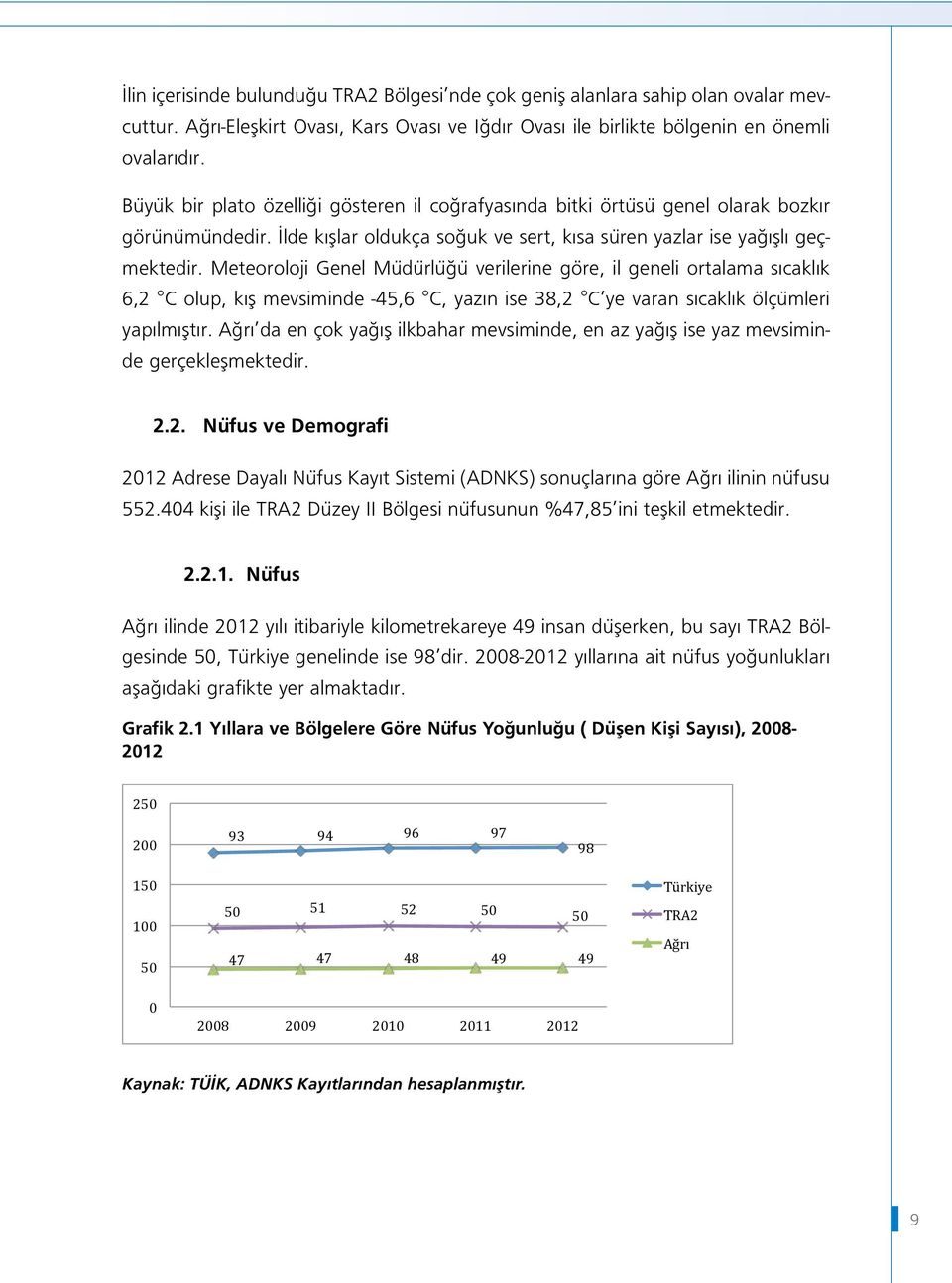 Meteoroloji Genel Müdürlüğü verilerine göre, il geneli ortalama sıcaklık 6,2 C olup, kış mevsiminde -45,6 C, yazın ise 38,2 C ye varan sıcaklık ölçümleri yapılmıştır.