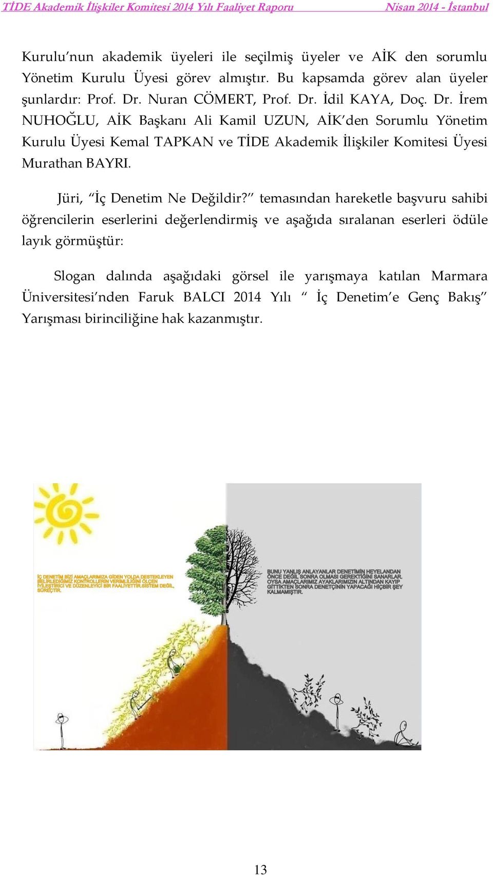 İdil KAYA, Doç. Dr. İrem NUHOĞLU, AİK Başkanı Ali Kamil UZUN, AİK den Sorumlu Yönetim Kurulu Üyesi Kemal TAPKAN ve TİDE Akademik İlişkiler Komitesi Üyesi Murathan BAYRI.