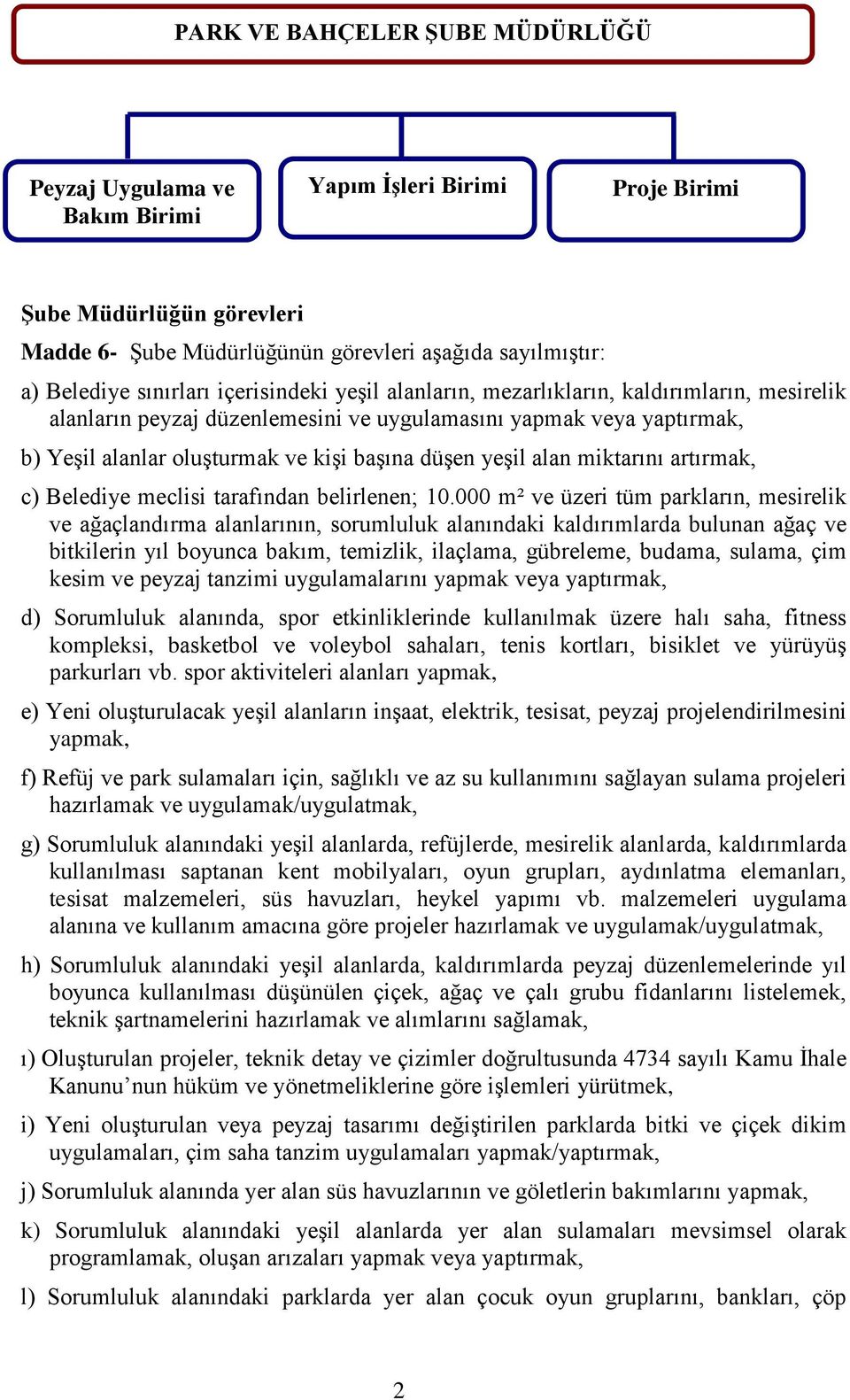 yeşil alan miktarını artırmak, c) Belediye meclisi tarafından belirlenen; 10.