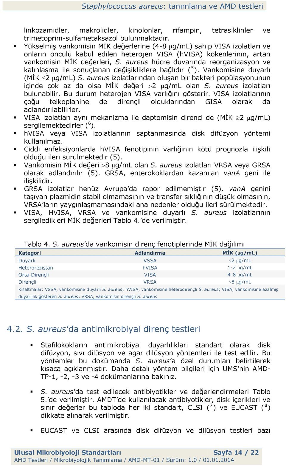 aureus hücre duvarında reorganizasyon ve kalınlaşma ile sonuçlanan değişikliklere bağlıdır ( 5 ). Vankomisine duyarlı (MİK 2 g/ml) S.