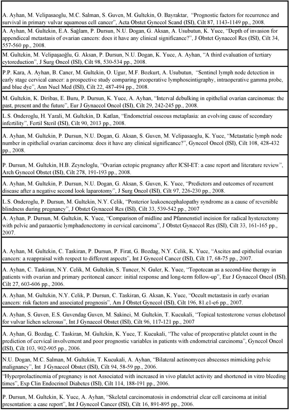 Dursun, N.U. Dogan, G. Aksan, A. Usubutun, K. Yuce, Depth of invasion for appendiceal metastasis of ovarian cancers: does it have any clinical significance?