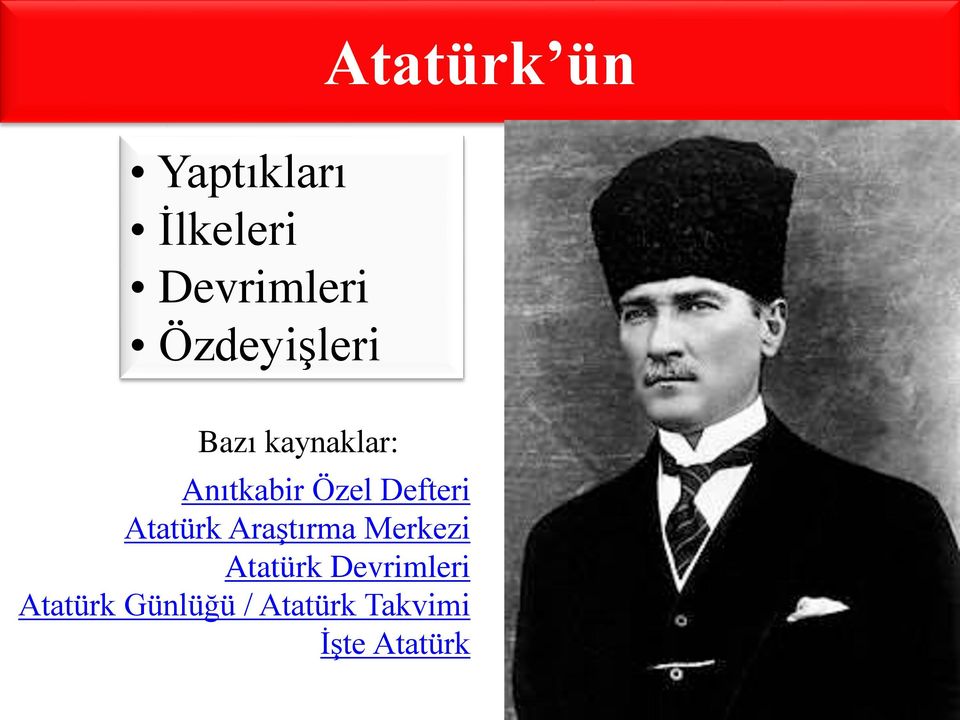 Defteri Atatürk Araştırma Merkezi Atatürk