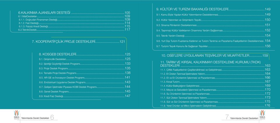 ..138 8.5. AR-GE ve İnovasyon Destek Programı...141 8.6. Endüstriyel Uygulama Destek Programı...143 8.7. Gelişen İşletmeler Piyasası KOBİ Destek Programı...144 8.8. Genel Destek Programı...145 8.9.