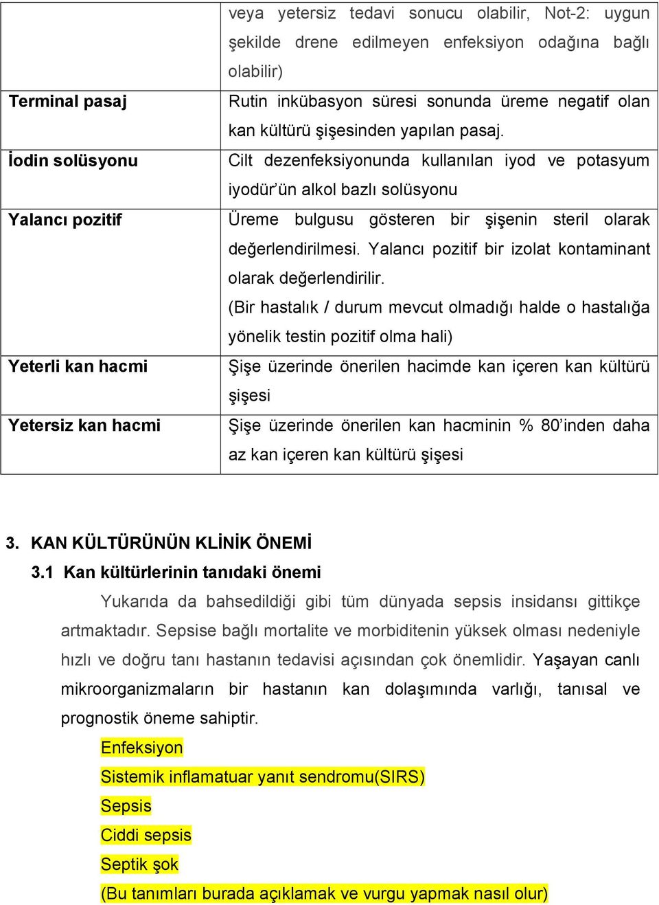 Cilt dezenfeksiyonunda kullanılan iyod ve potasyum iyodür ün alkol bazlı solüsyonu Üreme bulgusu gösteren bir i enin steril olarak de erlendirilmesi.