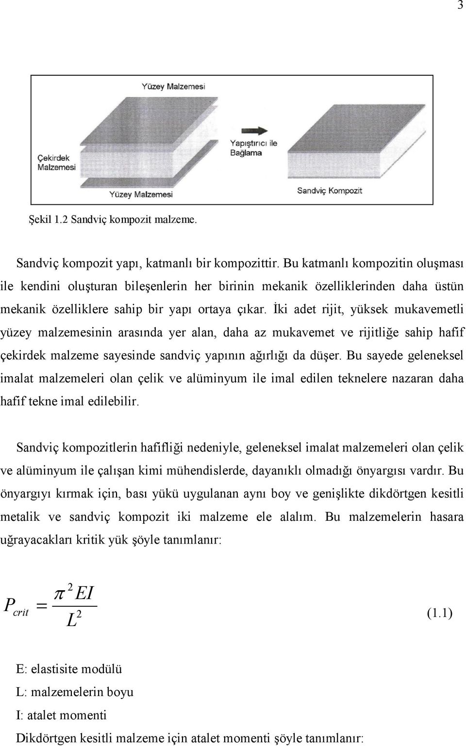 8ki adet rijit, yüksek mukavemetli yüzey malzemesinin arasnda yer alan, daha az mukavemet ve rijitlie sahip hafif çekirdek malzeme sayesinde sandviç yapnn arl da düer.