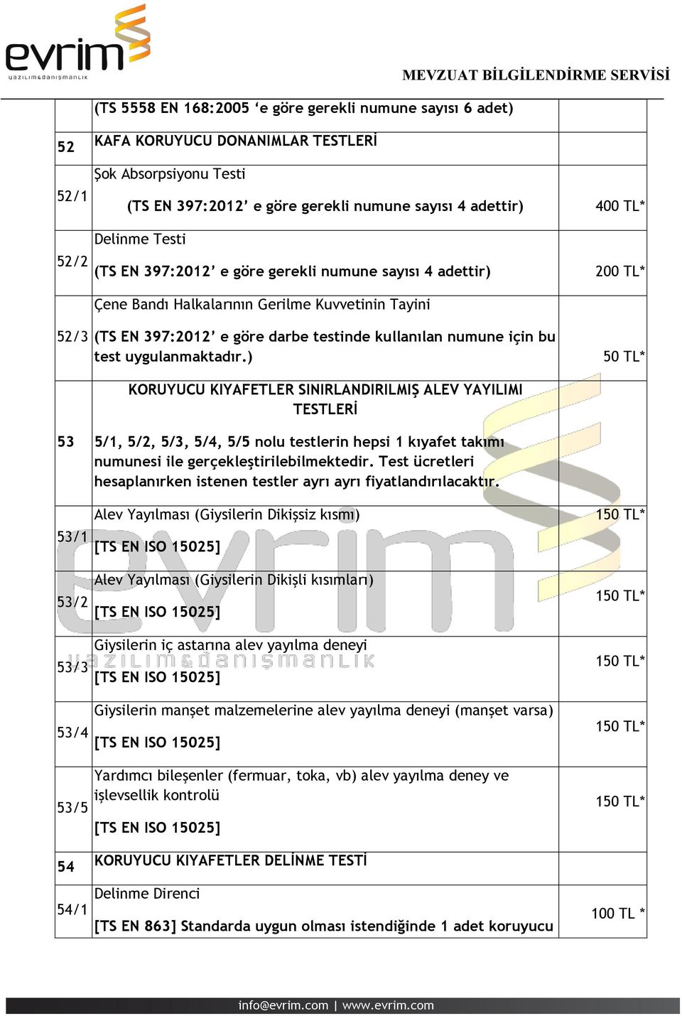 kullanılan numune için bu test uygulanmaktadır.