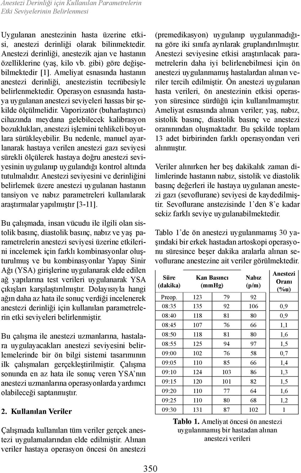 Operasyon esnasında hastaya uygulanan anestezi seviyeleri hassas bir şekilde ölçülmelidir.