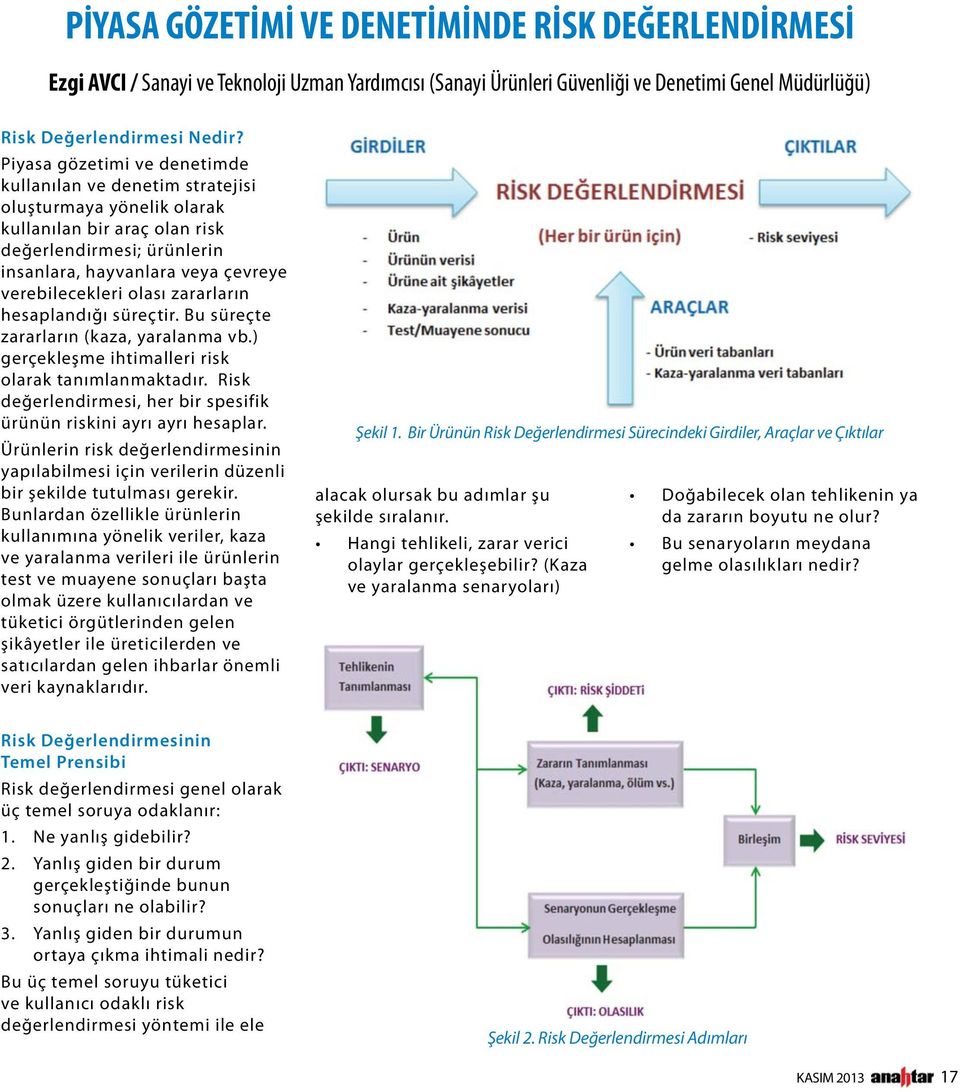 olası zararların hesaplandığı süreçtir. Bu süreçte zararların (kaza, yaralanma vb.) gerçekleşme ihtimalleri risk olarak tanımlanmaktadır.