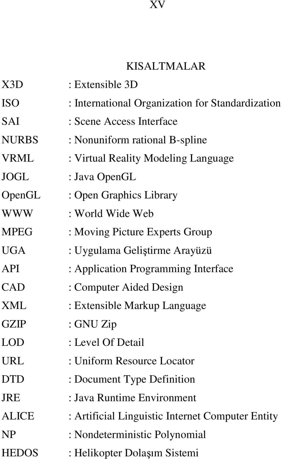 Picture Experts Group : Uygulama Geliştirme Arayüzü : Application Programming Interface : Computer Aided Design : Extensible Markup Language : GNU Zip : Level Of Detail :