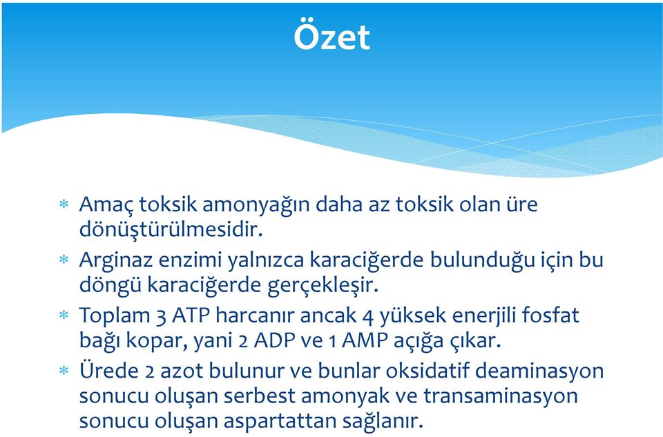 Toplam 3 ATP harcanır ancak 4 yüksek enerjili fosfat bağı kopar, yani 2 ADP ve 1 AMP açığa çıkar.