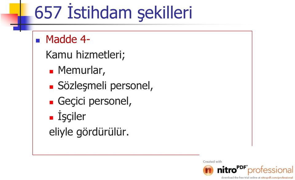 Sözleşmeli personel, Geçici