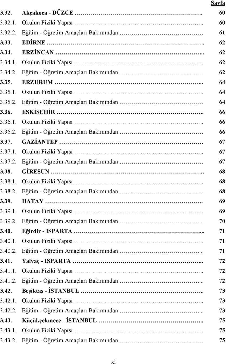 37. GAZİANTEP 67 3.37.1. Okulun Fiziki Yapısı.. 67 3.37.2. Eğitim - Öğretim Amaçları Bakımından 67 3.38. GİRESUN.. 68 3.38.1. Okulun Fiziki Yapısı.. 68 3.38.2. Eğitim - Öğretim Amaçları Bakımından... 68 3.39.