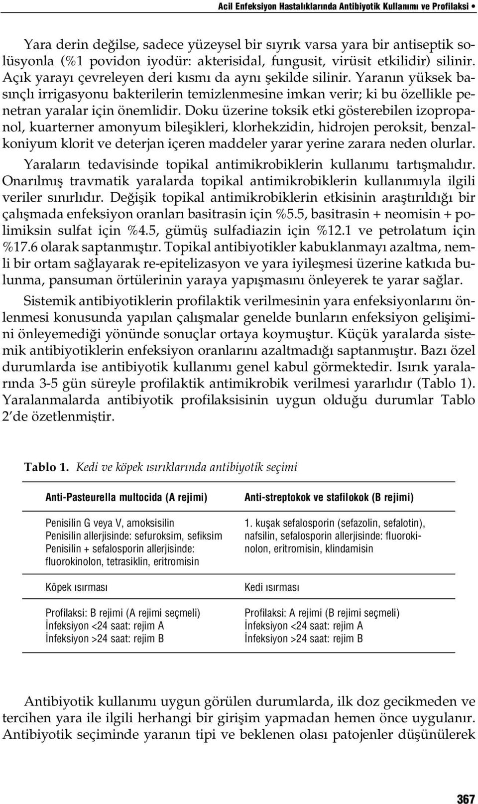 Yaranın yüksek basınçlı irrigasyonu bakterilerin temizlenmesine imkan verir; ki bu özellikle penetran yaralar için önemlidir.