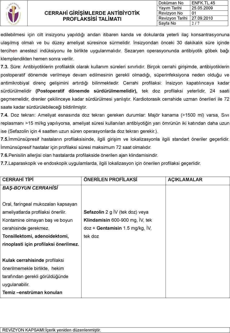 Birçok cerrahi girişimde, antibiyotiklerin postoperatif dönemde verilmeye devam edilmesinin gerekli olmadığı, süperinfeksiyona neden olduğu ve antimikrobiyal direnç gelişimini artırdığı bilinmektedir.