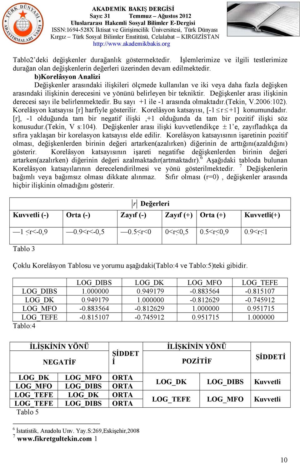 Değişkenler arası ilişkinin derecesi sayı ile belirlenmektedir. Bu sayı +1 ile -1 arasında olmaktadır.(tekin, V.2006:102). Korelâsyon katsayısı [r] harfiyle gösterilir.