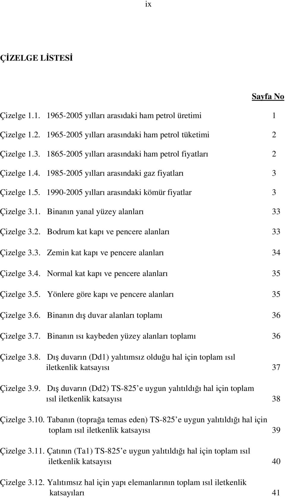 2. Bodrum kat kapı ve pencere alanları 33 Çizelge 3.3. Zemin kat kapı ve pencere alanları 34 Çizelge 3.4. Normal kat kapı ve pencere alanları 35 Çizelge 3.5. Yönlere göre kapı ve pencere alanları 35 Çizelge 3.