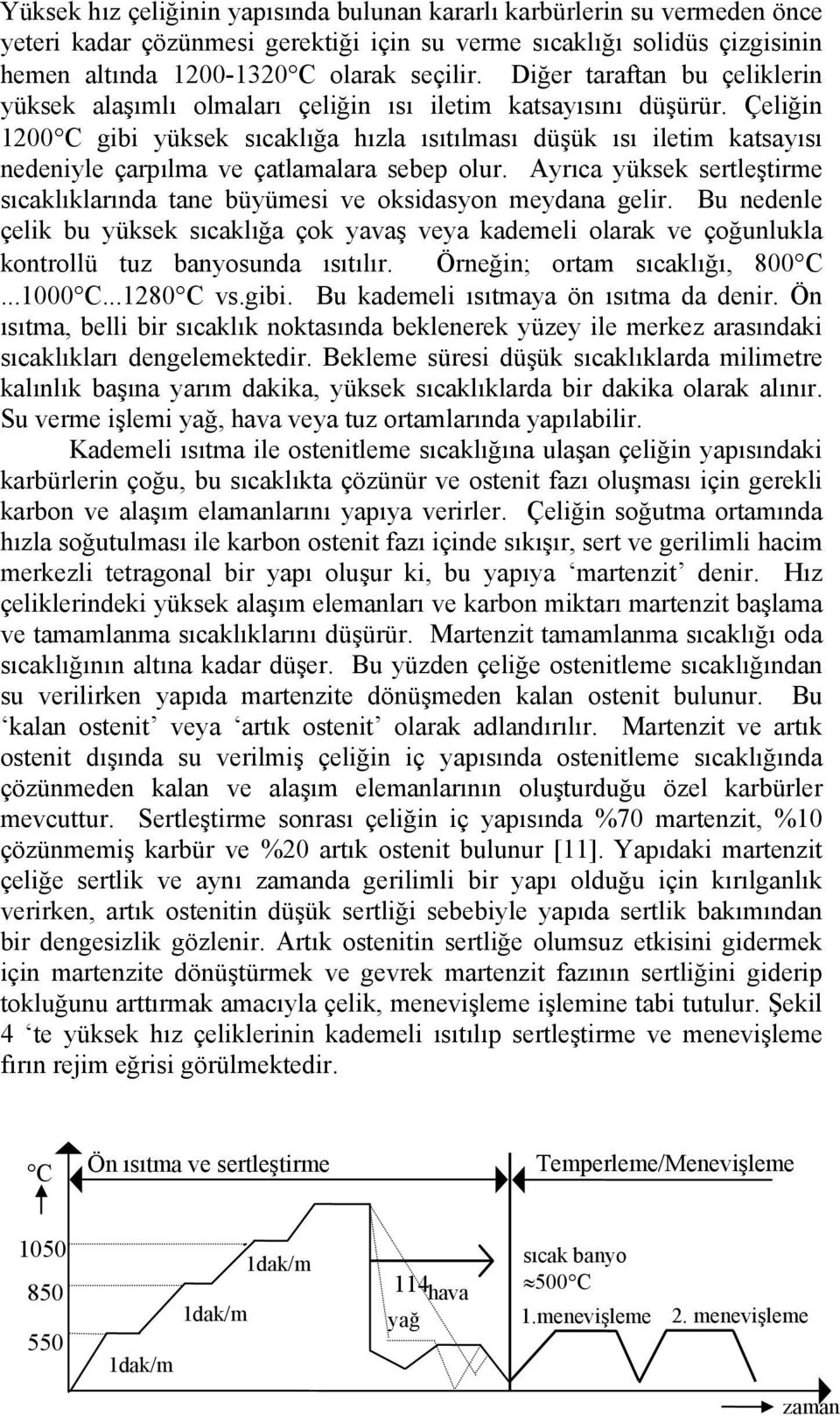 Çeliğin 1200 C gibi yüksek sıcaklığa hızla ısıtılması düşük ısı iletim katsayısı nedeniyle çarpılma ve çatlamalara sebep olur.