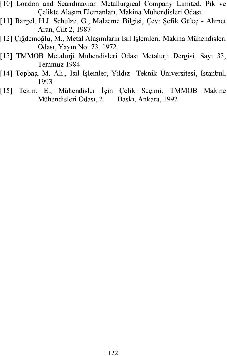 , Metal Alaşımların Isıl İşlemleri, Makina Mühendisleri Odası, Yayın No: 73, 1972.