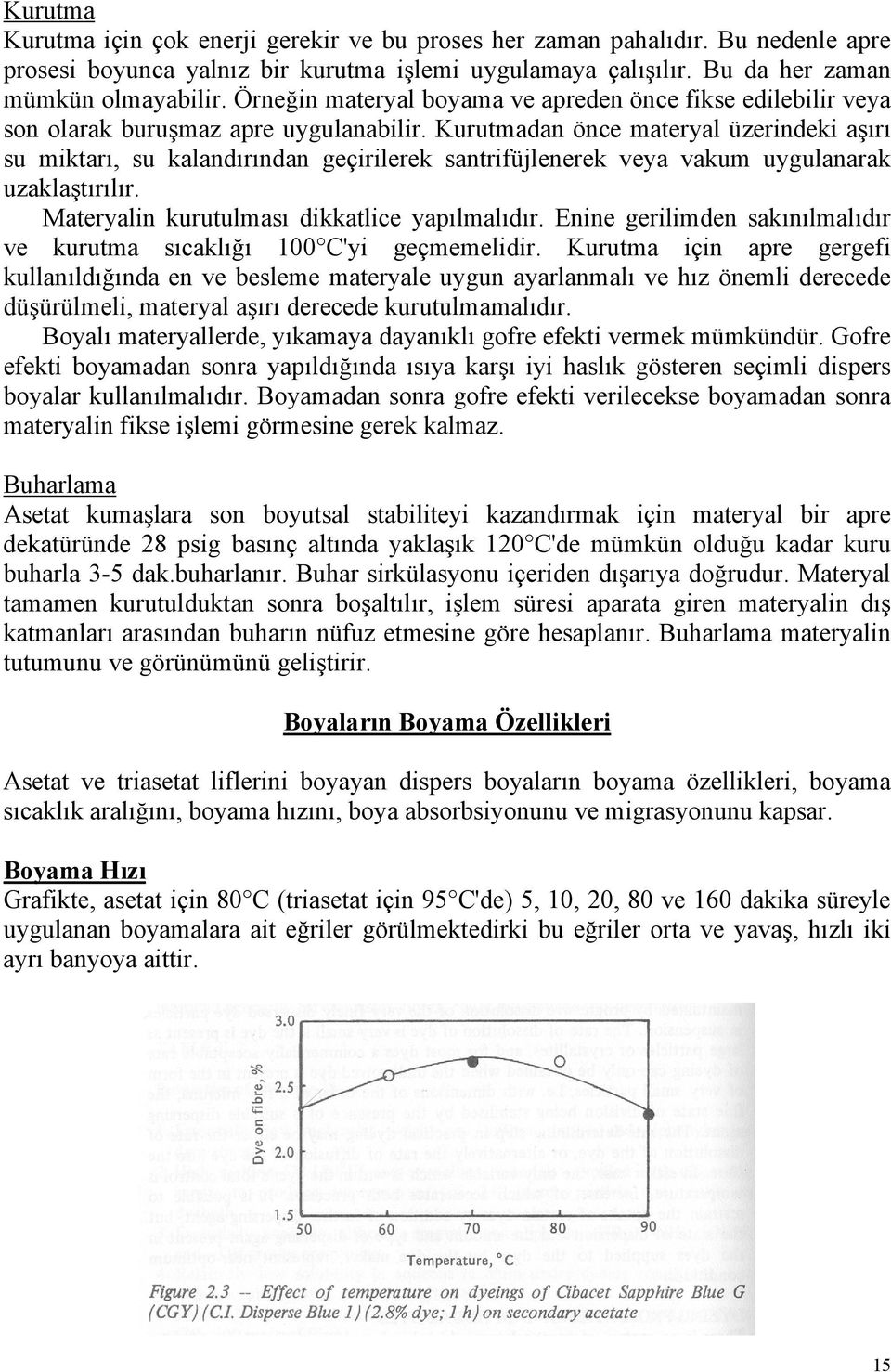 Kurutmadan önce materyal üzerindeki aşırı su miktarı, su kalandırından geçirilerek santrifüjlenerek veya vakum uygulanarak uzaklaştırılır. Materyalin kurutulması dikkatlice yapılmalıdır.