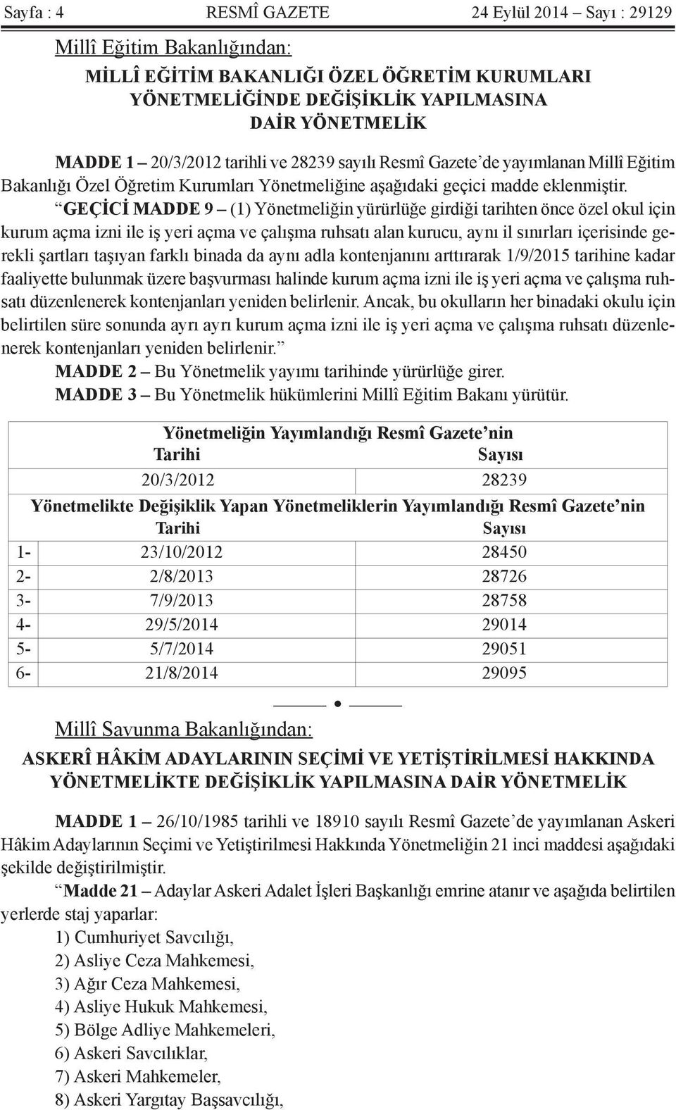 GEÇİCİ MADDE 9 (1) Yönetmeliğin yürürlüğe girdiği tarihten önce özel okul için kurum açma izni ile iş yeri açma ve çalışma ruhsatı alan kurucu, aynı il sınırları içerisinde gerekli şartları taşıyan