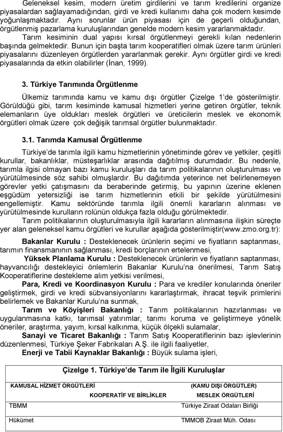 Tarım kesiminin dual yapısı kırsal örgütlenmeyi gerekli kılan nedenlerin başında gelmektedir.