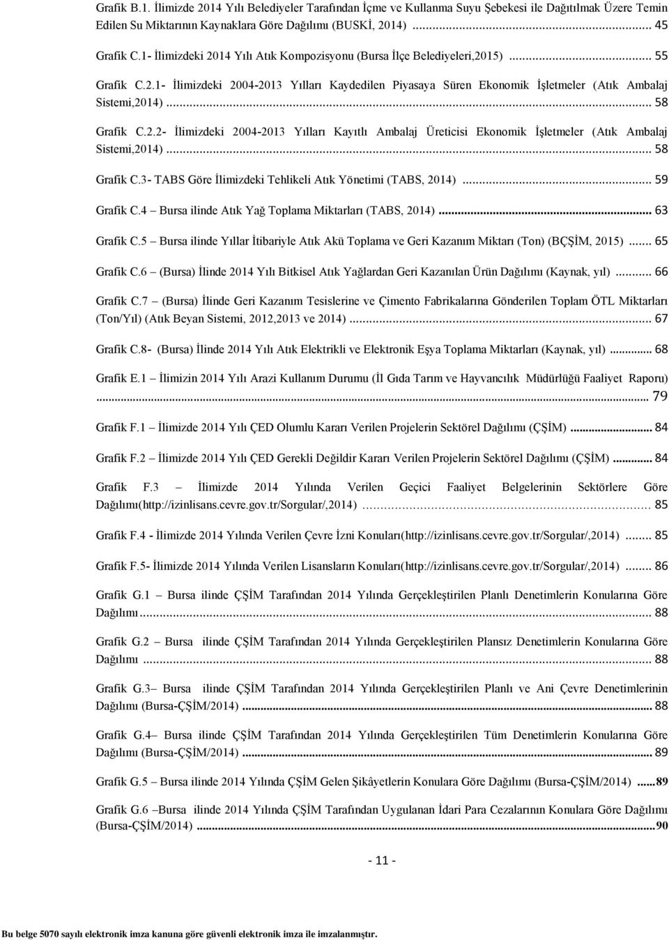 . İlimizdeki Yılları Kayıtlı Ambalaj Üreticisi Ekonomik İşletmeler (Atık Ambalaj Sistemi,)... 8 Grafik C. TABS Göre İlimizdeki Tehlikeli Atık Yönetimi (TABS, )... 9 Grafik C.