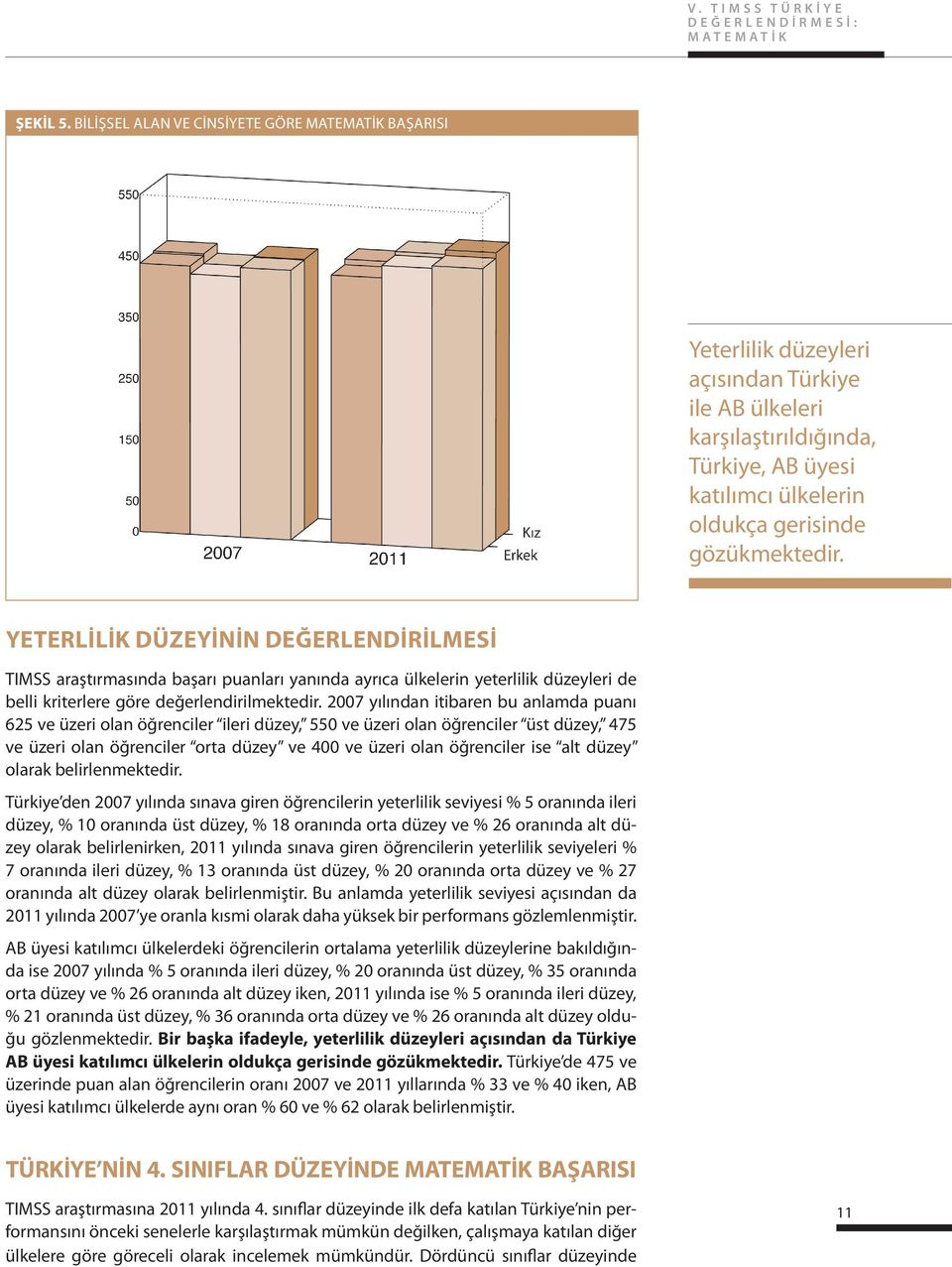 YETERLILIK DÜZEYININ DEĞERLENDIRILMESI TIMSS araştırmasında başarı puanları yanında ayrıca ülkelerin yeterlilik düzeyleri de belli kriterlere göre değerlendirilmektedir.