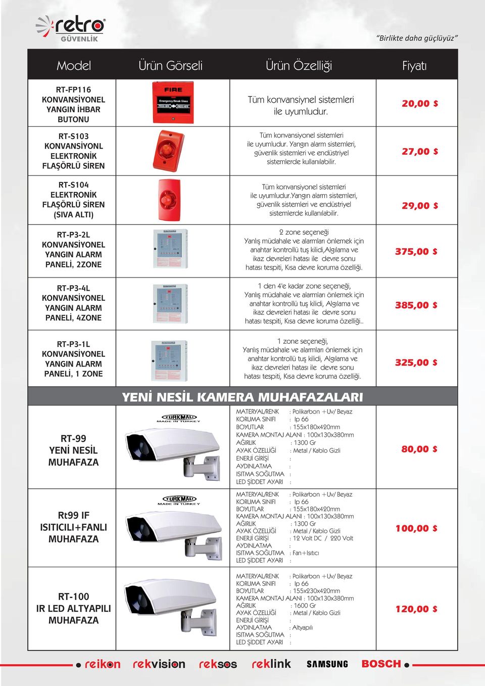 konvansiynel sistemleri ile uyumludur. Tüm konvansiyonel sistemleri ile uyumludur. Yangın alarm sistemleri, güvenlik sistemleri ve endüstriyel sistemlerde kullanılabilir.