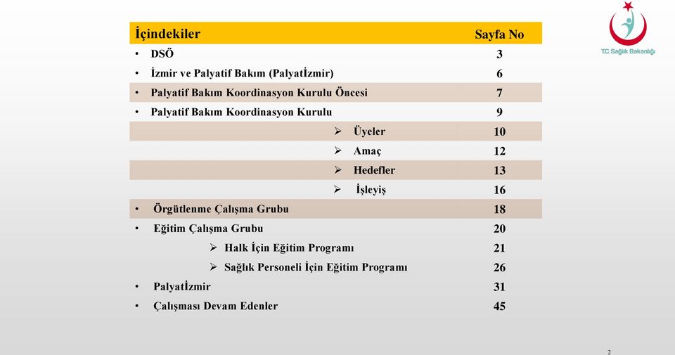 Hedefler 13 İşleyiş 16 Örgütlenme Çalışma Grubu 18 Eğitim Çalışma Grubu 20 Halk İçin